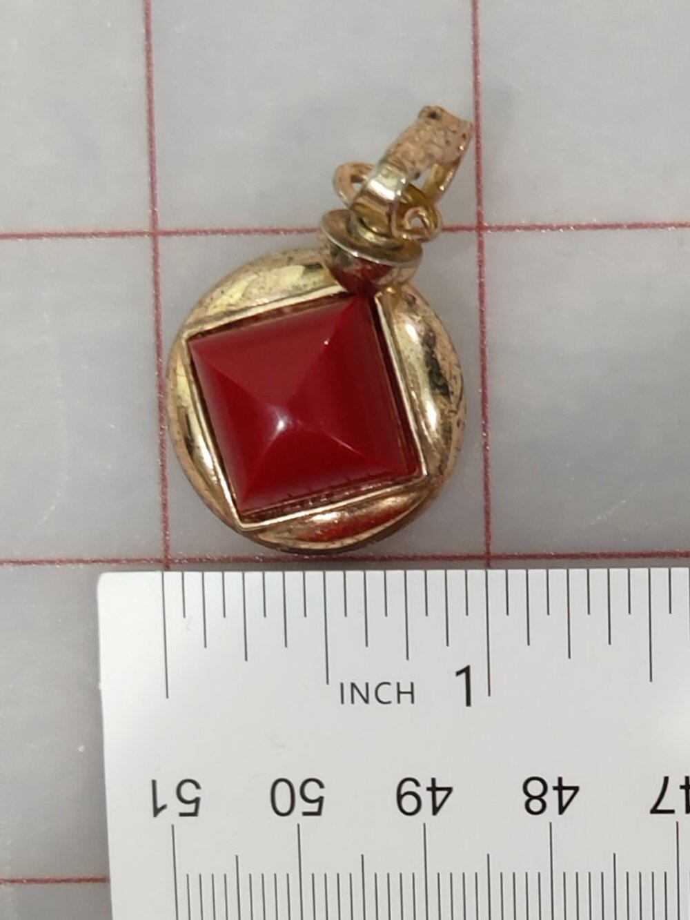 VTG Signed 50s Crown Trifari Gold Tone Red Thermoset Choker Earrings Bracelet - Picture 11 of 12